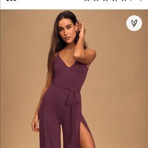Just breathe plum purple jumpsuit